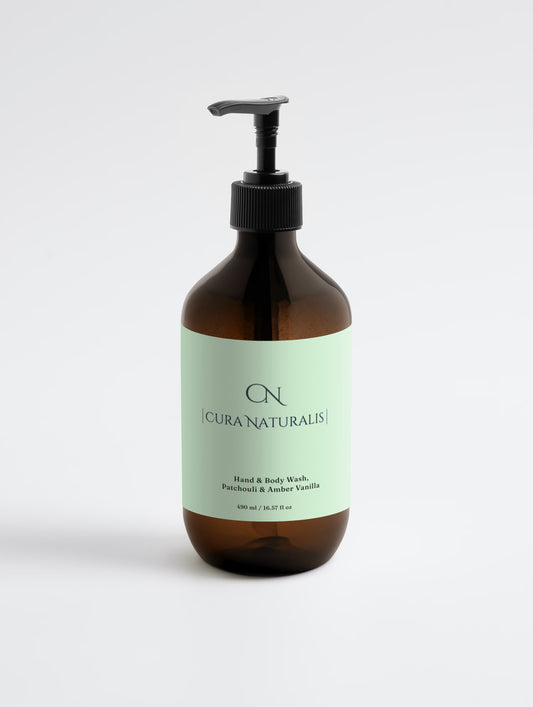 Hand & Body Wash, Patchouli & Amber Vanilla, 490ml