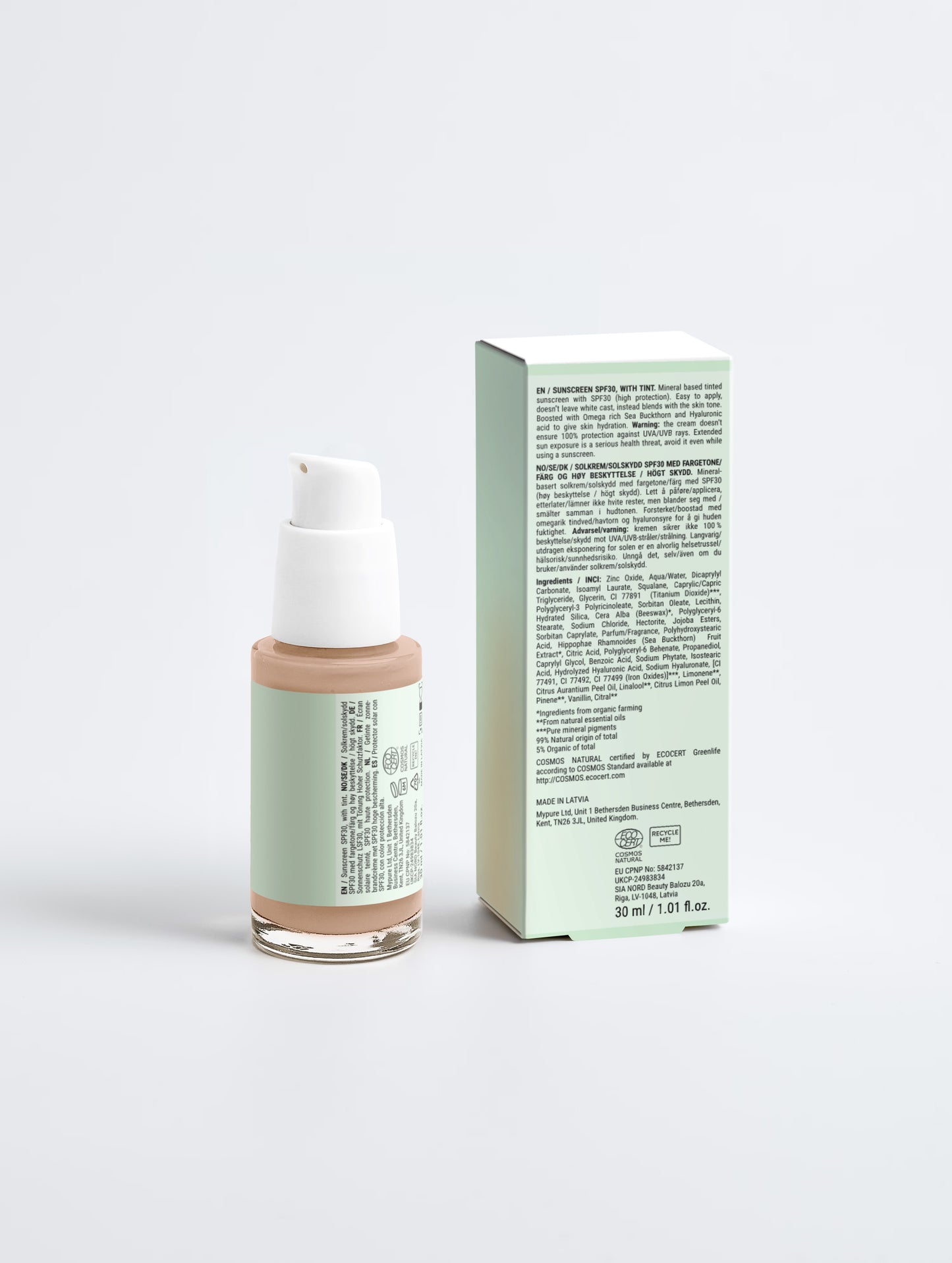 Sunscreen SPF30, with tint