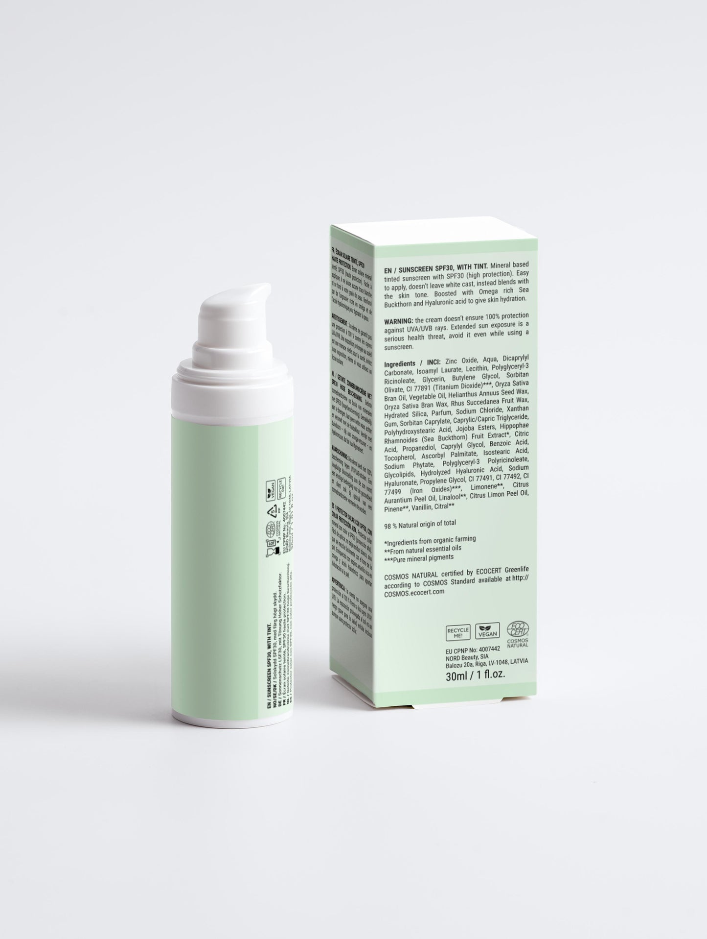 Sunscreen SPF30, with tint, 50ml